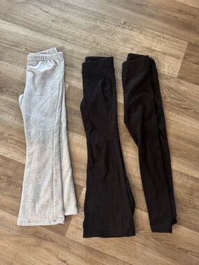 Kids Stretch Pull-On Leggings - Black and Light Gray